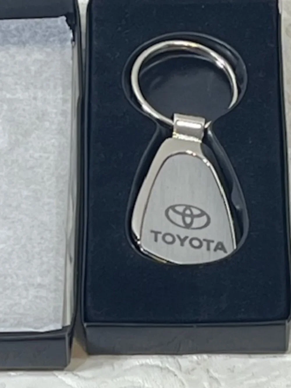 NEW Toyota Teardrop Key Chain Laser-Etched Satin Finish Metal Fob Tampa 1